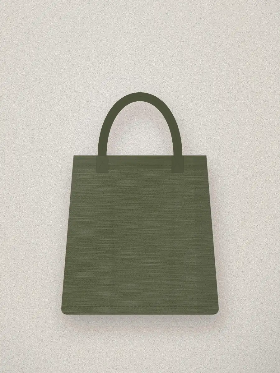 Bolso tote de lona Sol en color verde oliva