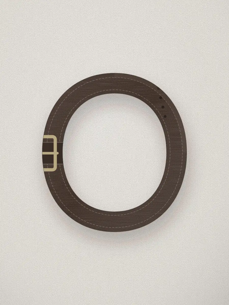 Cinturón de piel Arco en color chocolate