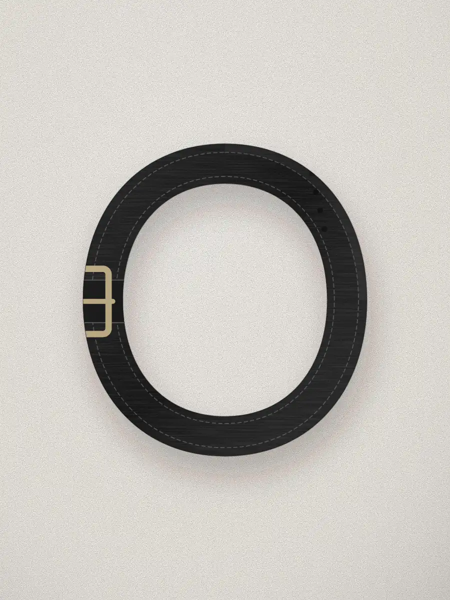 Cinturón de piel Arco en color negro