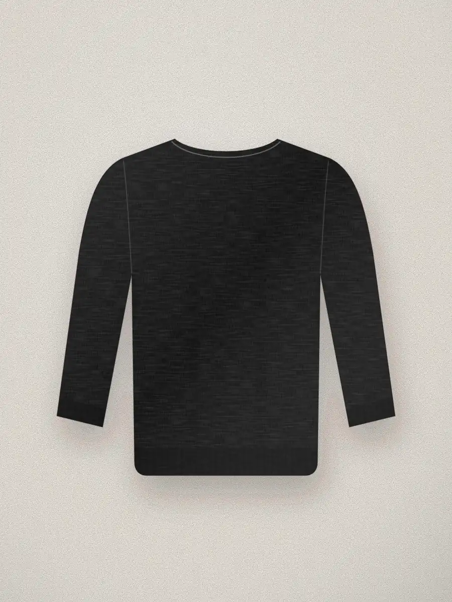 Jersey fino de cuello redondo Iris en color negro