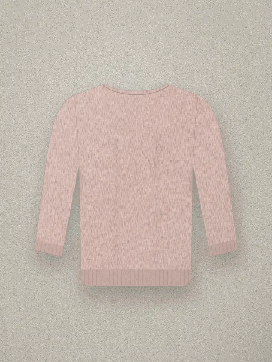 Jersey fino de cuello redondo Iris en color rosa palo