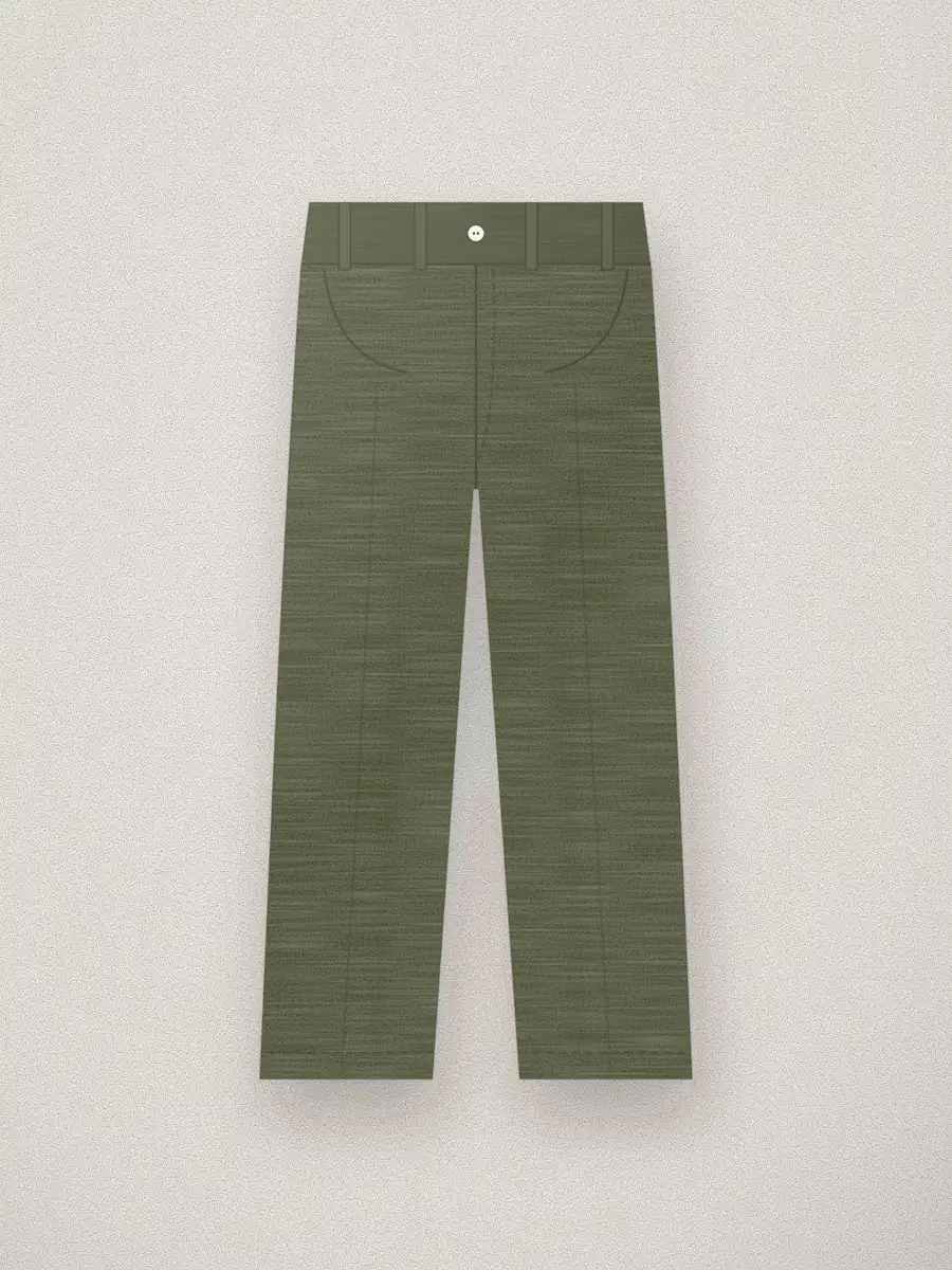 Pantalón fluido Inés en color verde oliva