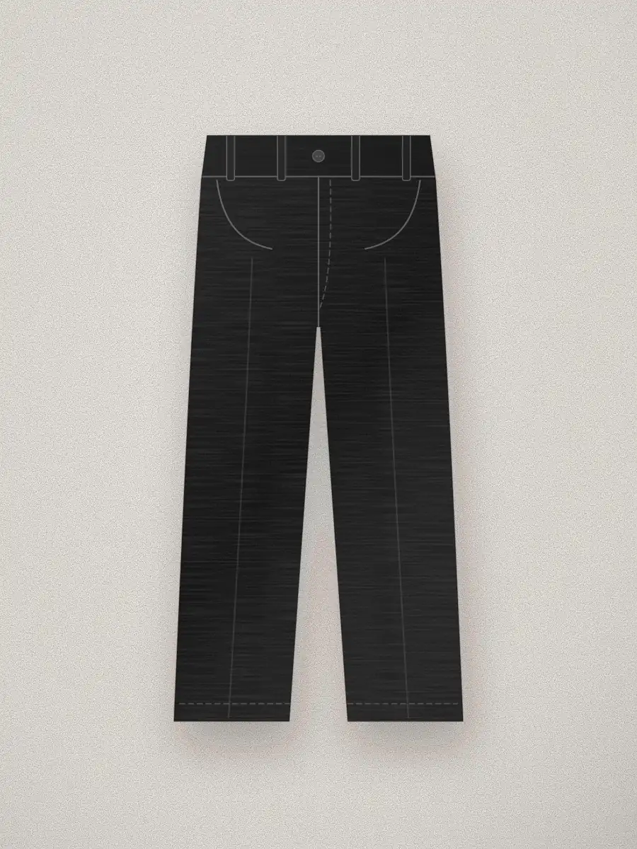 Pantalón recto de pinzas Olivia en color negro