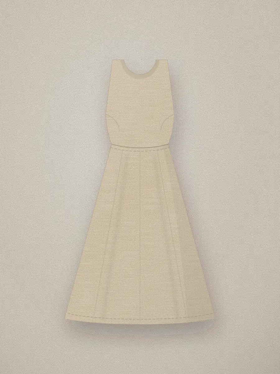 Vestido midi de lino Alba en color arena