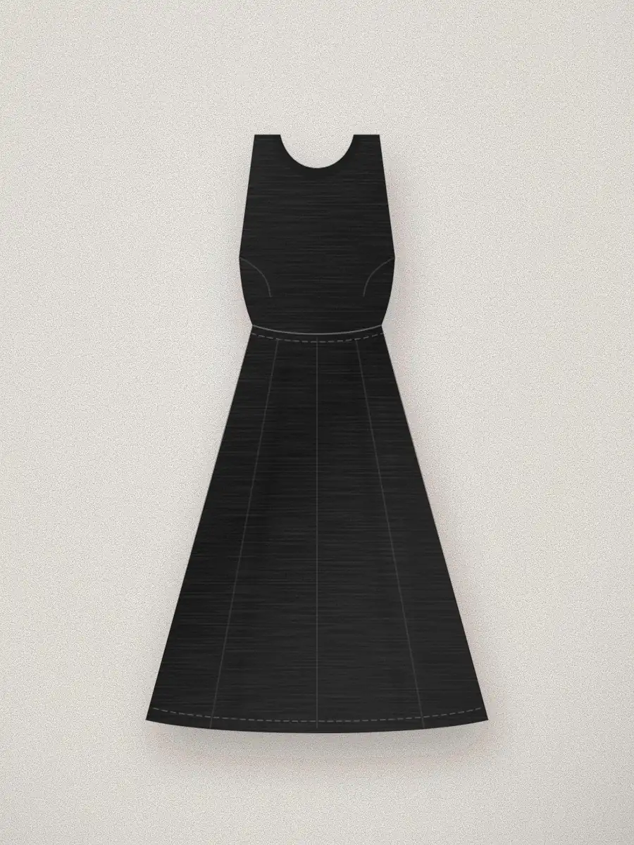 Vestido midi de lino Alba en color negro